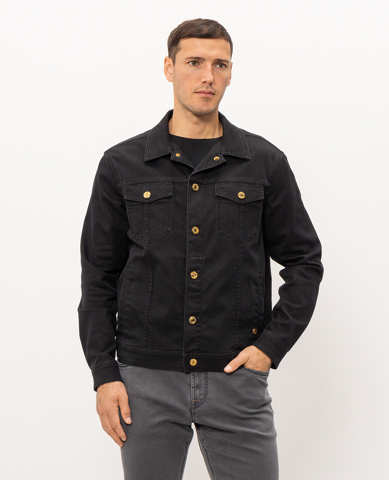 Black denim jacket Stefano Ricci 3
