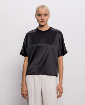 Peserico Black silk blouse A06865B2372