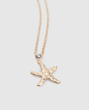 Oceanus Pearl Drop Starfish Gold Chain PEARLDROPSTARFISH