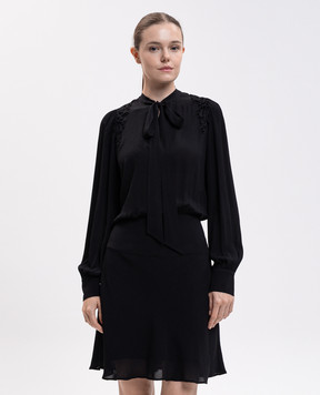 Twinset Black dress with ascot collar 262TT2460