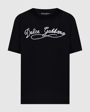 Dolce&Gabbana Black T-shirt with logo F8V42ZGDDL1