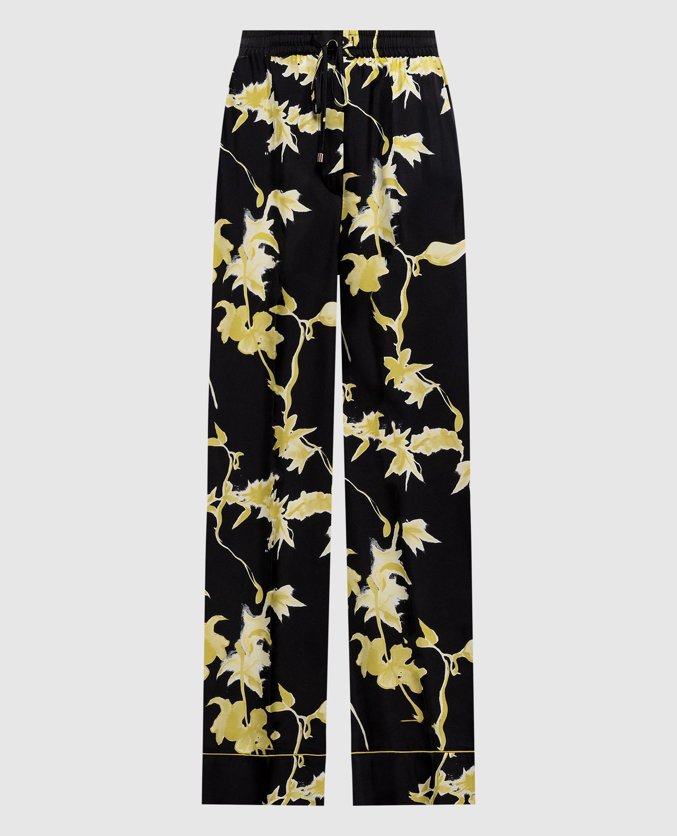 PIOGGIA schwarze Seidenpyjamahose