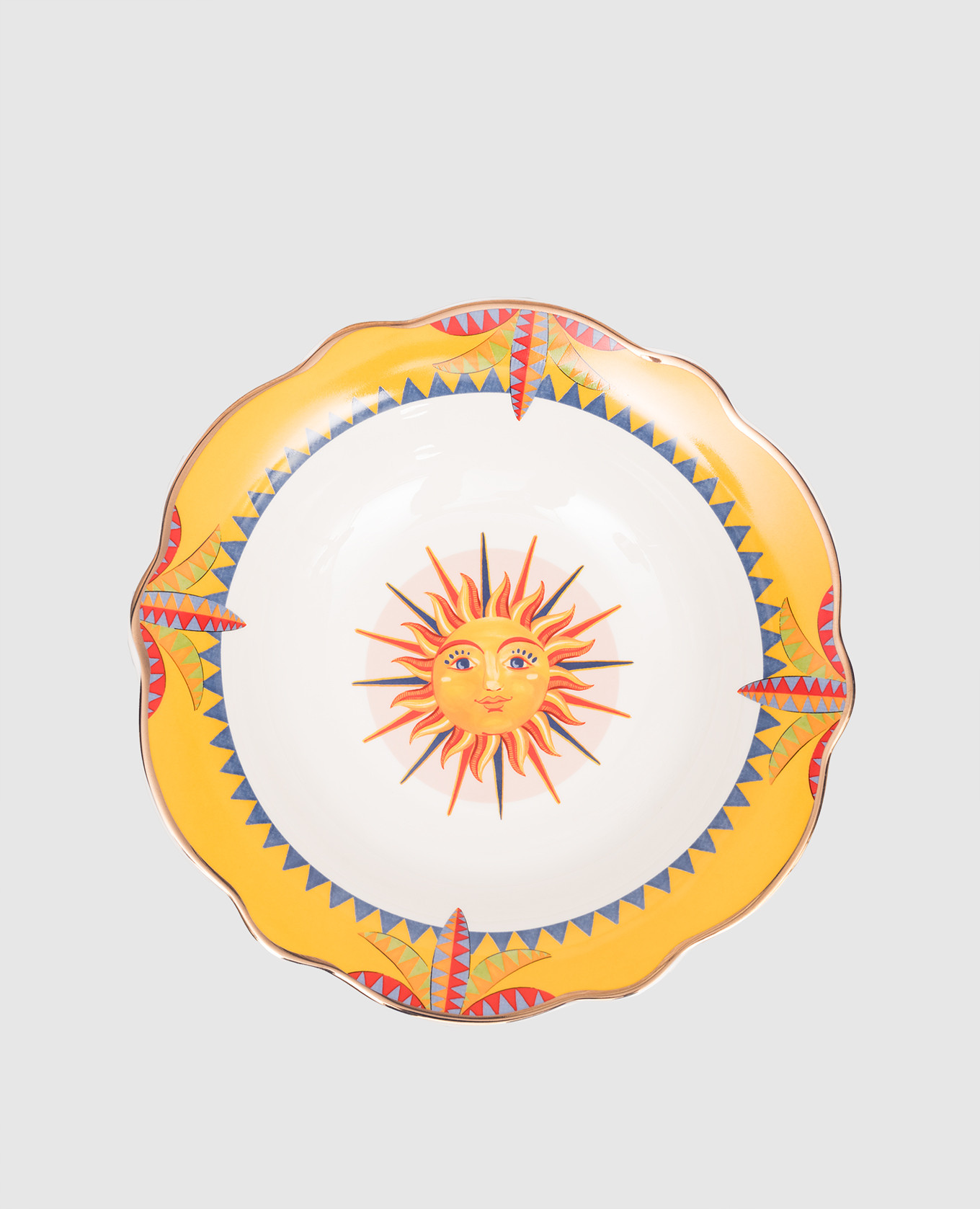 

White porcelain salad bowl with print Baci Milano