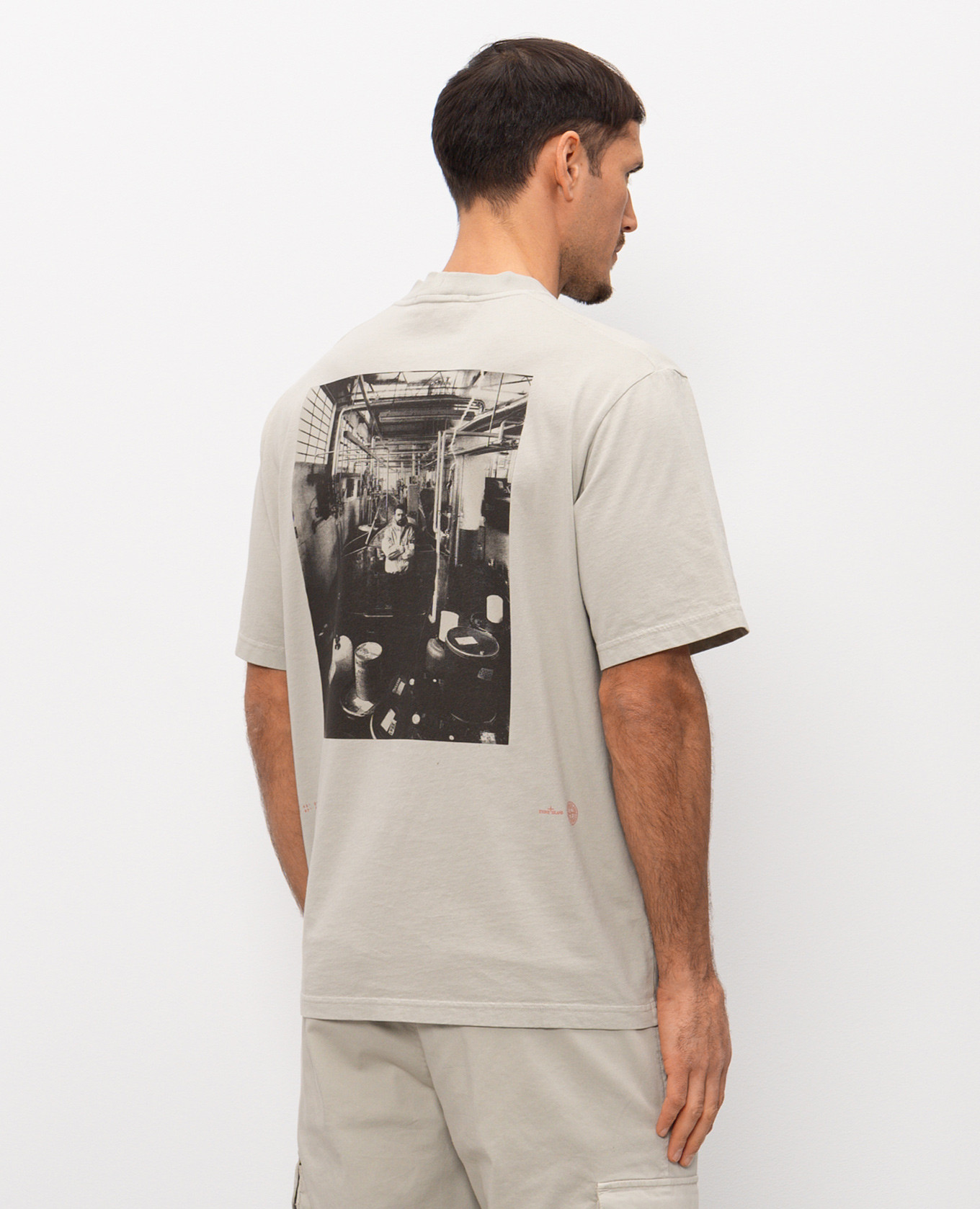 

Gray T-shirt with Carlo print Stone Island, Grey