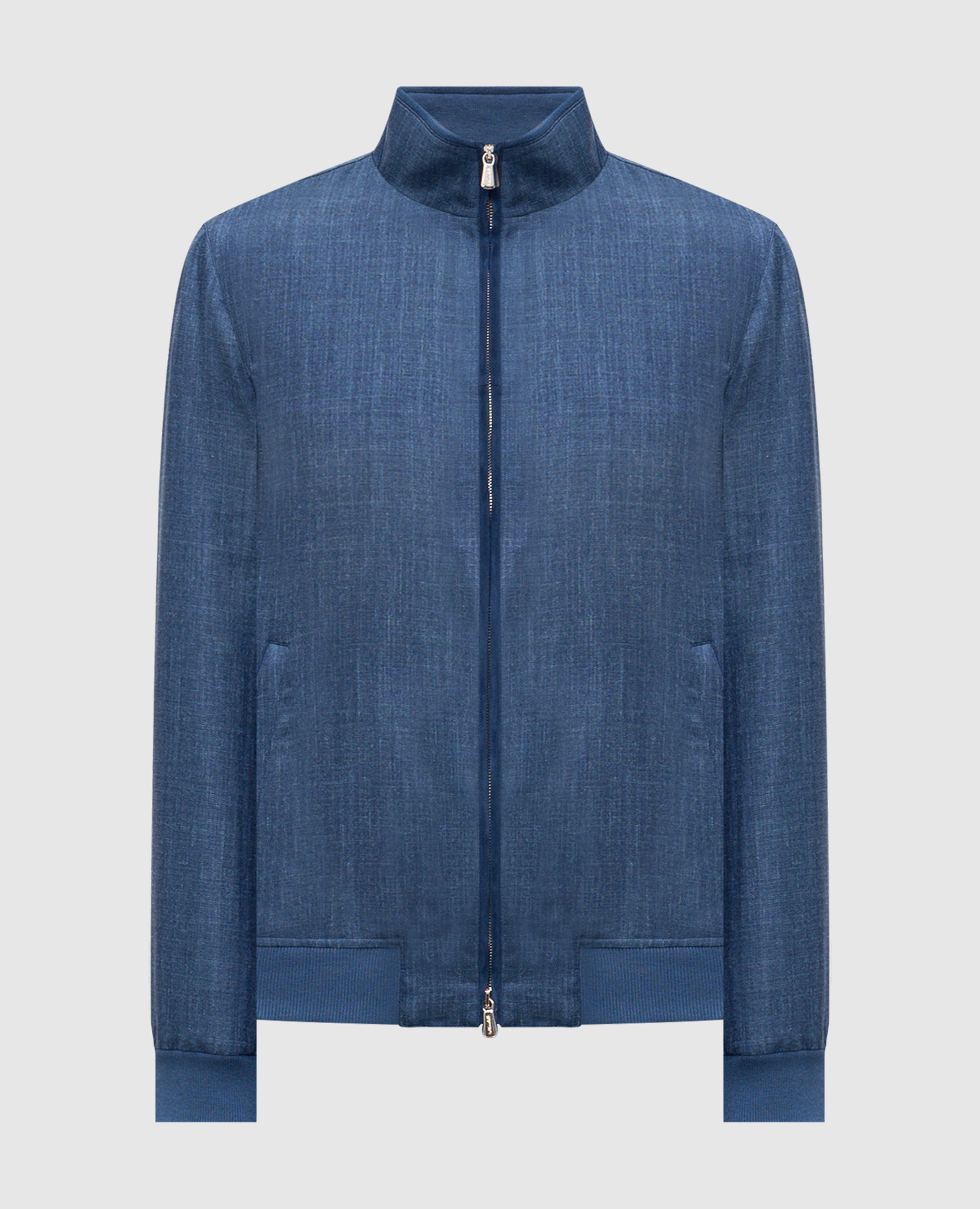

Blue wool, silk and linen jacket Enrico Mandelli
