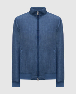 Enrico Mandelli Blue wool, silk and linen jacket 3T501A5315