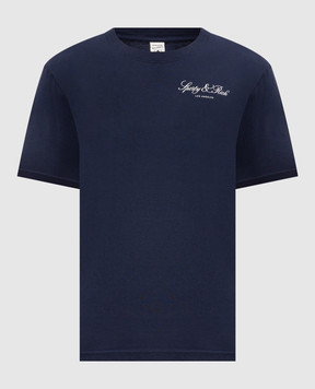 Sporty & Rich Blue t-shirt with logo print TO11976269BL106