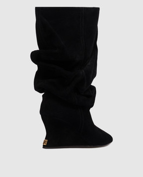 Balmain Black suede boots HN1TA181LCTA