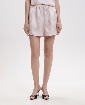 Loulou de Saison Cabo pink silk shorts CABO