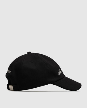 Ann Demeulemeester Black cap with embroidery B0014644FA788