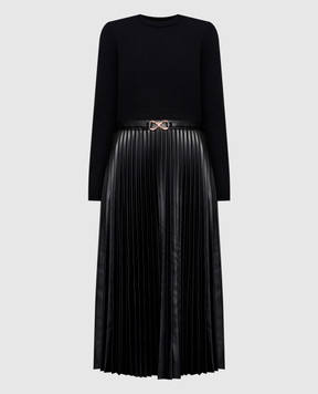 Twinset Black dress with pleating 262TT3430