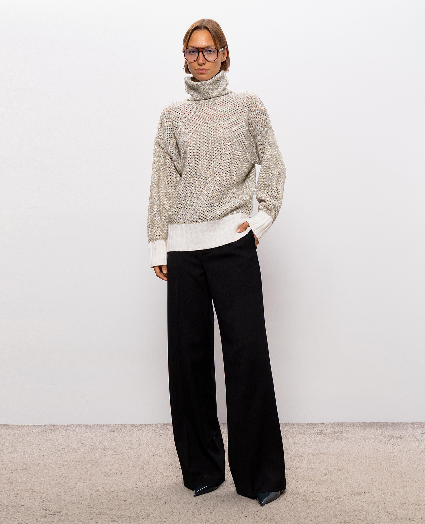 Ivory sweater with lurex Twinset 2