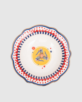 Baci Milano White porcelain soup plate Dolce Vita with print PLA2DOL02
