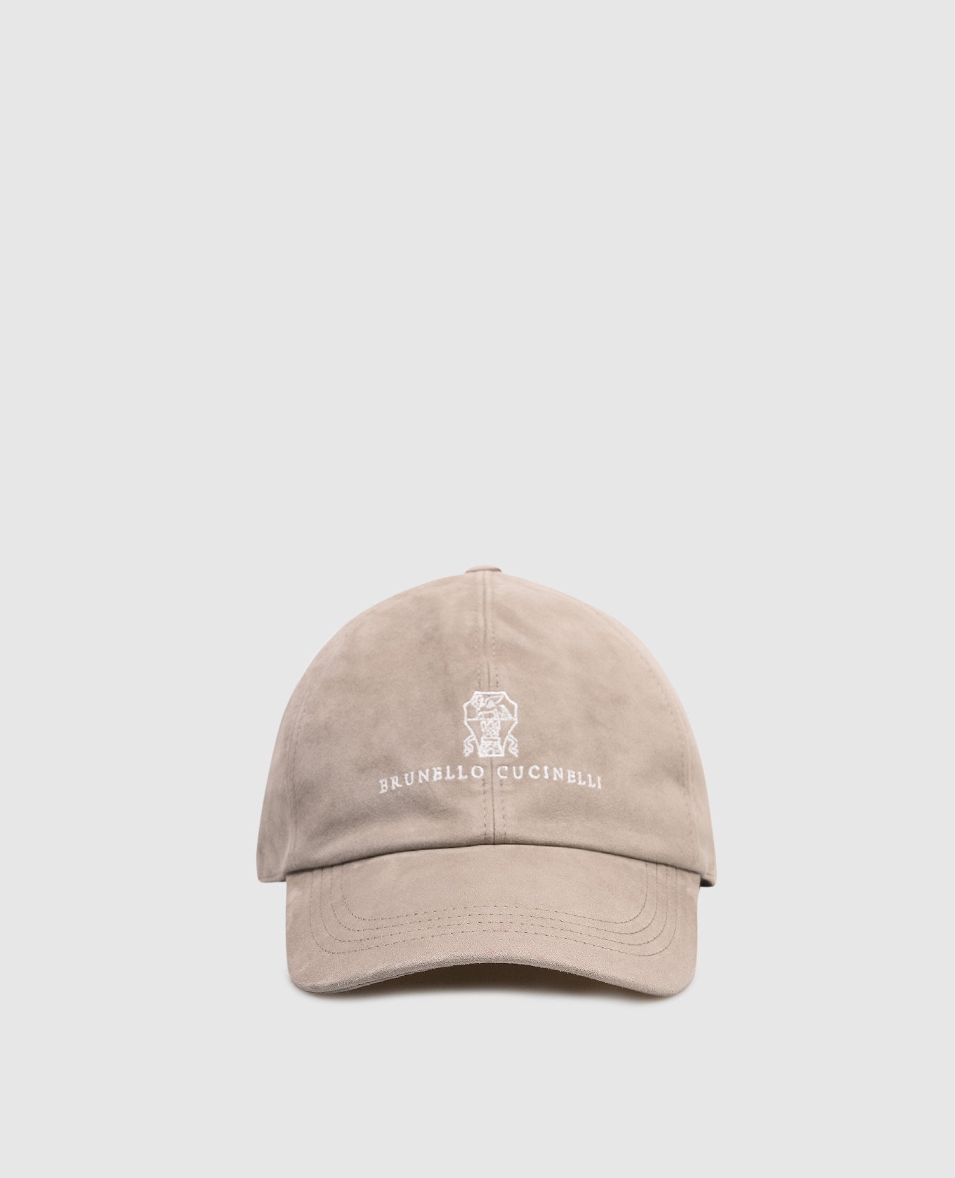 

Khaki suede cap with logo embroidery Brunello Cucinelli