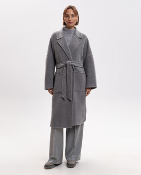 Peserico Gray wool and cashmere puffer coat A20185E00A03197