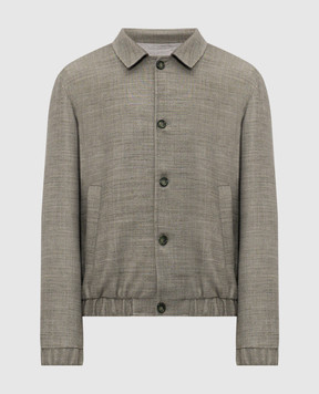 Pini Parma Green jacket with wool and linen BMBWOLISAGE