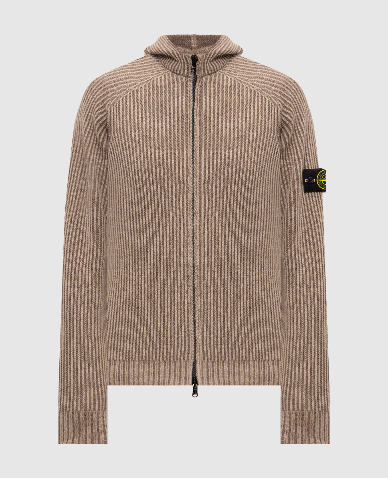 Beige reversible cashmere cardigan