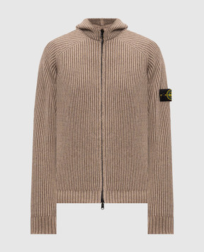 Stone Island Beige reversible cashmere cardigan L2S155100067S0N21