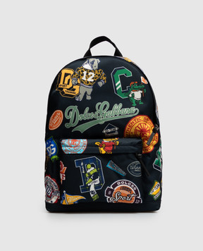 Dolce&Gabbana Children's black backpack with print EM0074A0549