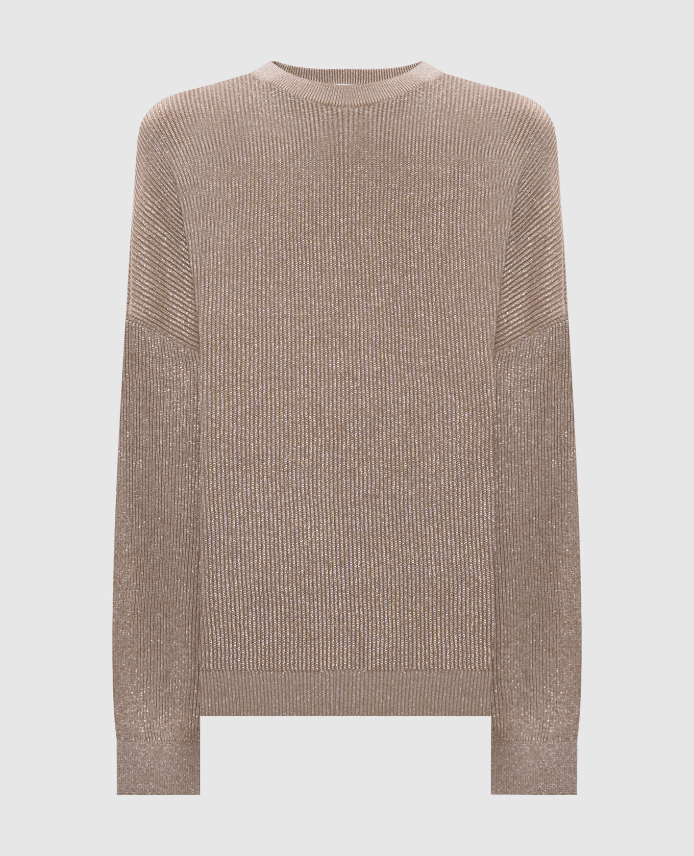 

Beige ribbed jumper with lurex Brunello Cucinelli