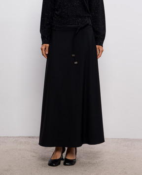 Peserico Black wool skirt A05718AC2008