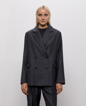 Loulou de Saison Donau grey double-breasted wool jacket DONAULDS