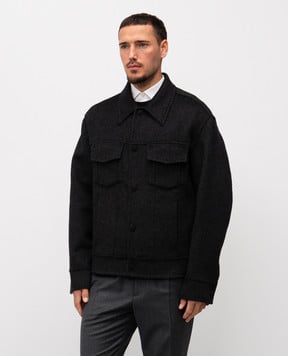 Ami Paris Gray wool and silk jacket UJK847WO0009