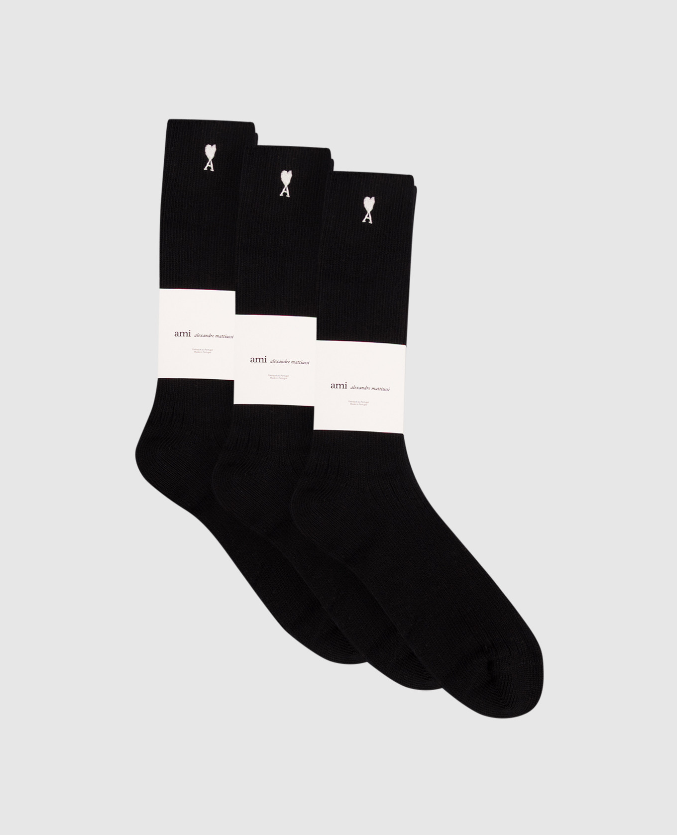 Set of black socks with embroidered logo