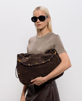 Gianni Chiarini Brown suede bag Morgana BS12260CMPL