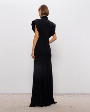 Thierry Mugler Black dress with accent shoulders 26F1RO18731038