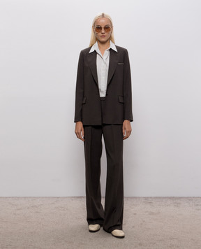 Peserico Brown wool pants P0493402660