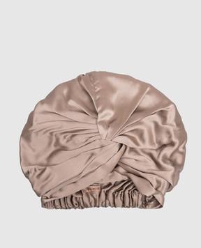 Dore & Rose Beige silk sleep cap PREMIUMSILKBONNET
