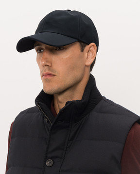 CAPOBIANCO Blue cap with engraved logo 21MC1PE00