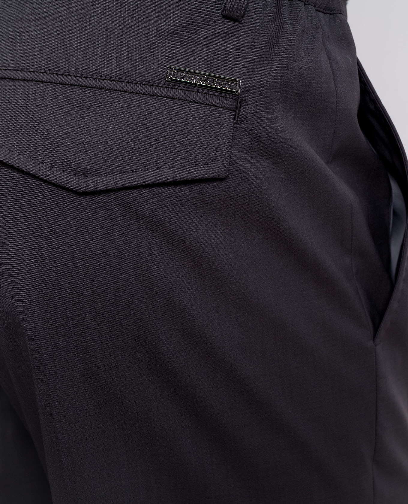 

Grey wool trousers with logo Stefano Ricci