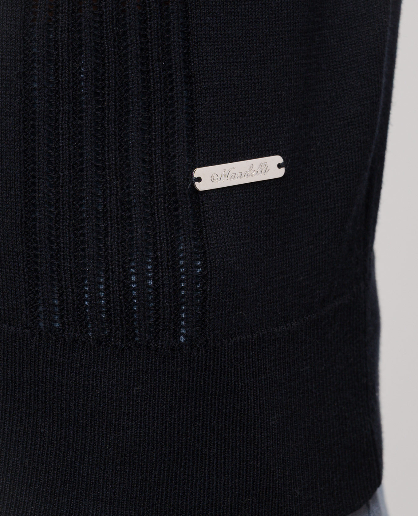Navy blue polo with silk Enrico Mandelli 5