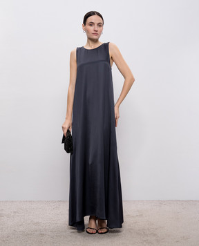 Peserico Blue maxi dress with monil chain A0222706638