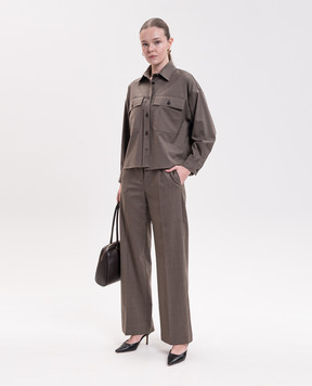 Max Mara Weekend Brown RADURA shirt with wool WKDRADURA
