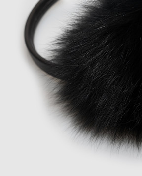 Yves Salomon Black fox fur headphones 23WAA124XXRDXX