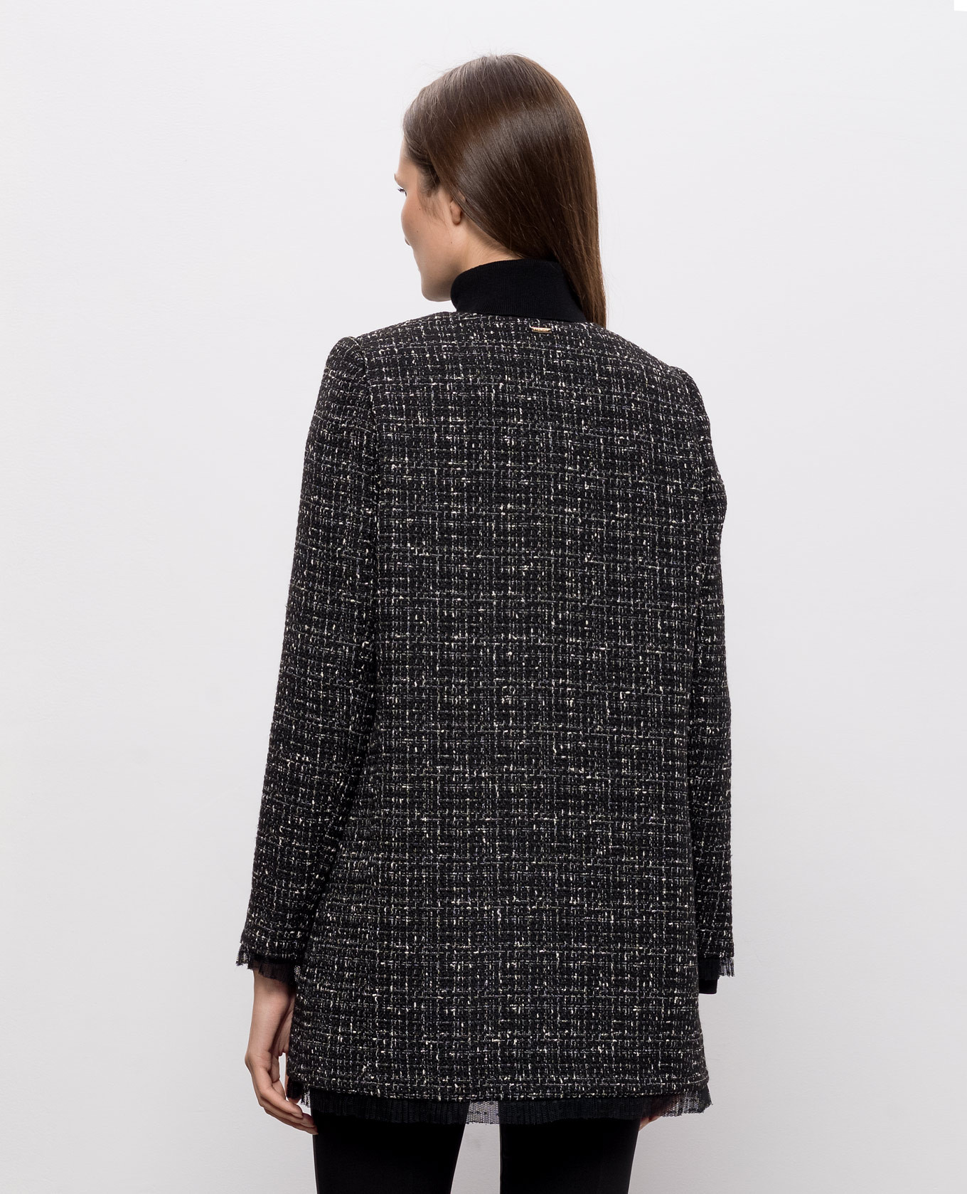 Black tweed coat Twinset 4