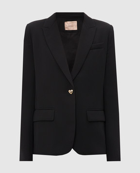 Twinset Black jacket with metal logo 262TP2044