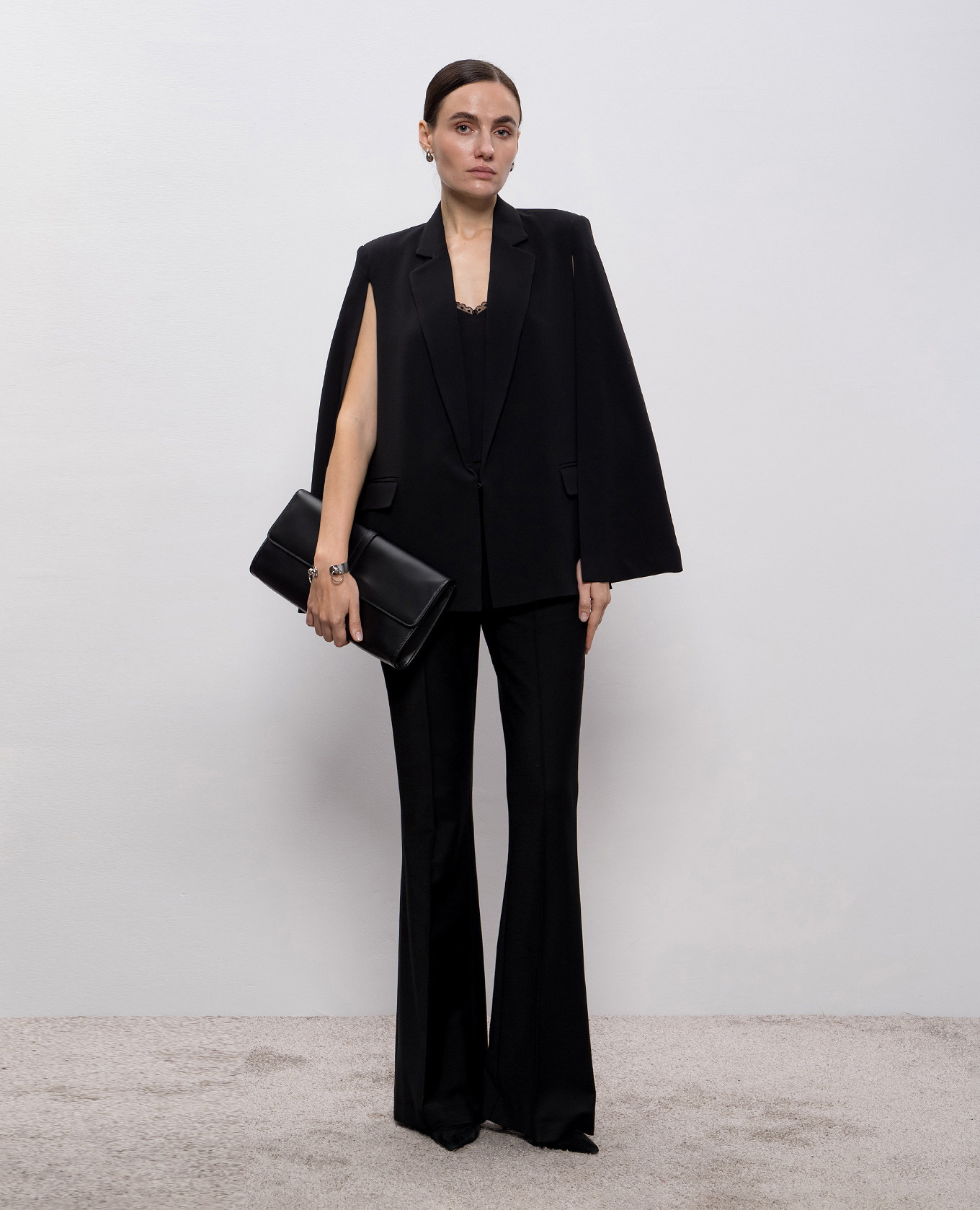 Black flared pants with wool Twinset 2