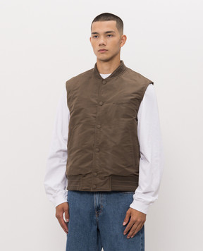 Givenchy Brown vest with logo embroidery BM01J6166P