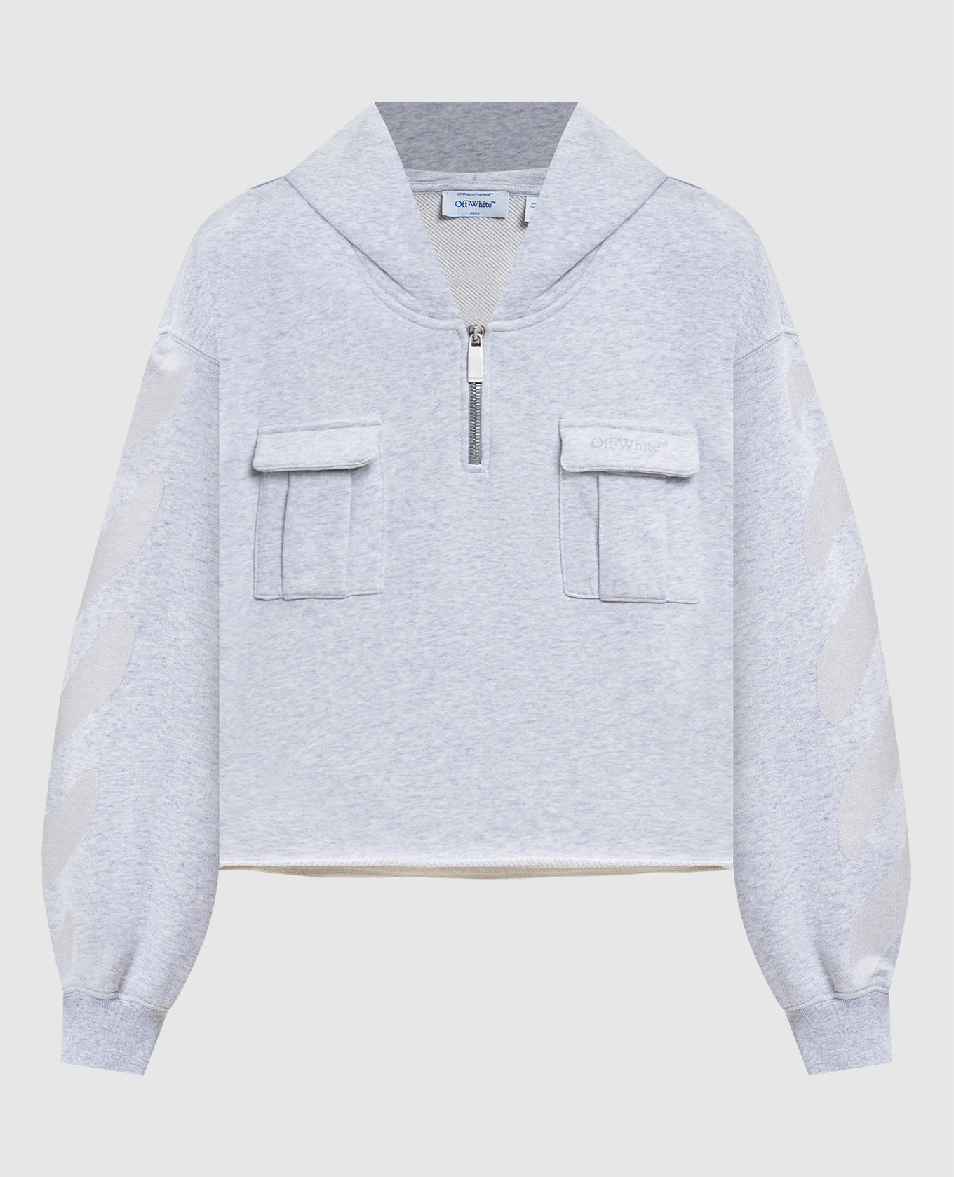Bluza z kapturem Diag Soft Life w kolorze szary melanż z logo