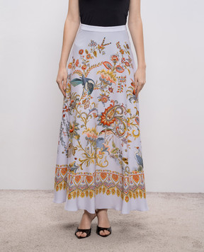 Etro Blue floral silk maxi skirt WRFA0037AKG69