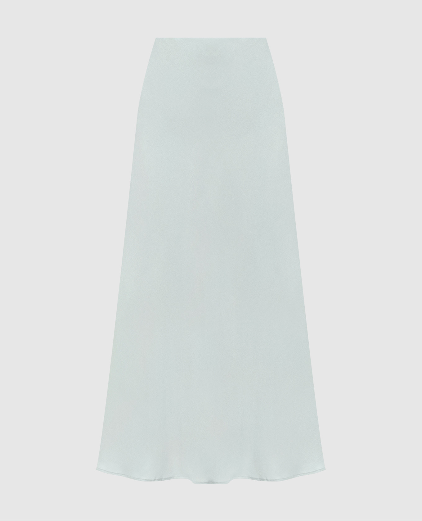 Green silk midi skirt