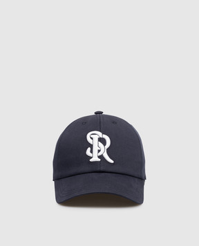 Stefano Ricci Children's blue cap with embroidered monogram logo YCV610028FCTC800