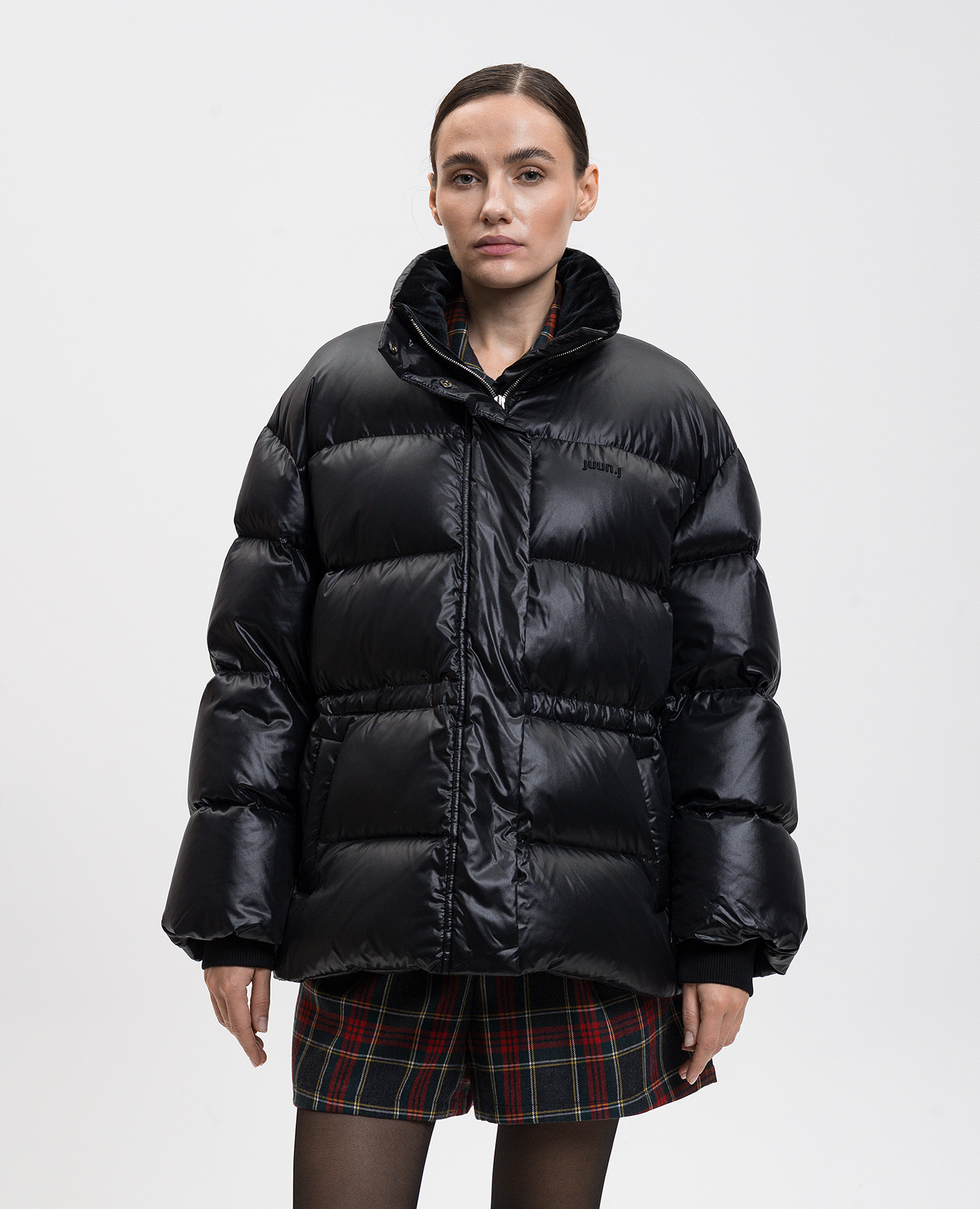 

Black down jacket with logo Juun.j