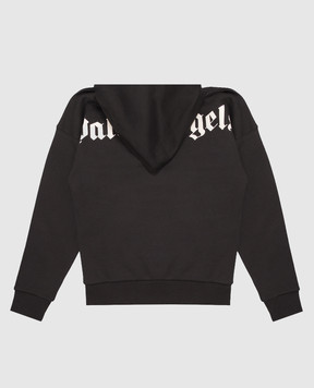 Palm Angels Children's insulated black hoodie with logo print F6PAJBHS011