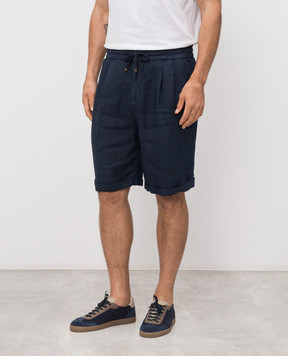 Brunello Cucinelli Blue linen shorts M243DU0020