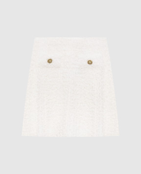 Balmain White tweed mini skirt GF0LBB49KJ89
